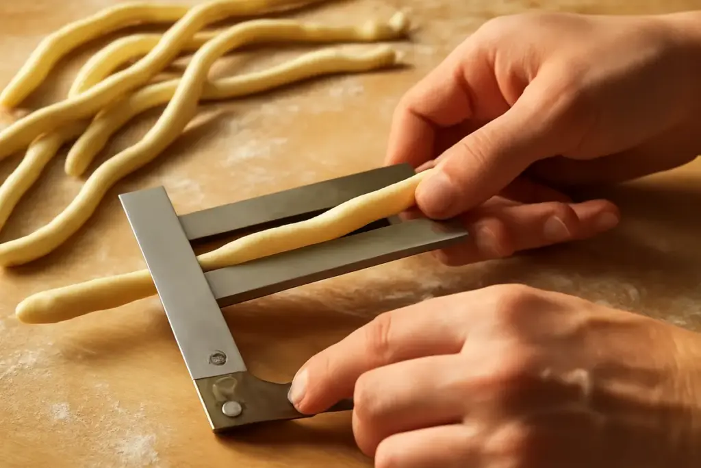 Maccheroni alla mugnaia fatti a mano: l’attrezzo che serve per non sbagliare lo spessore